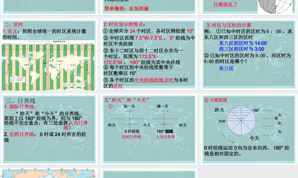 地球自转的地理意义之时差