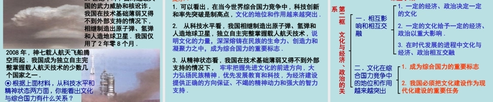 高中二年级思想政治必修3第一单元文化与生活文化与经济、思想政治第一课时课件