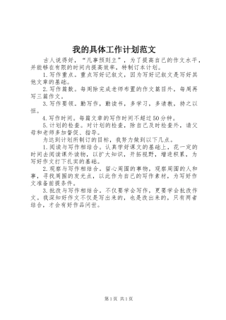 我的具体工作计划范文