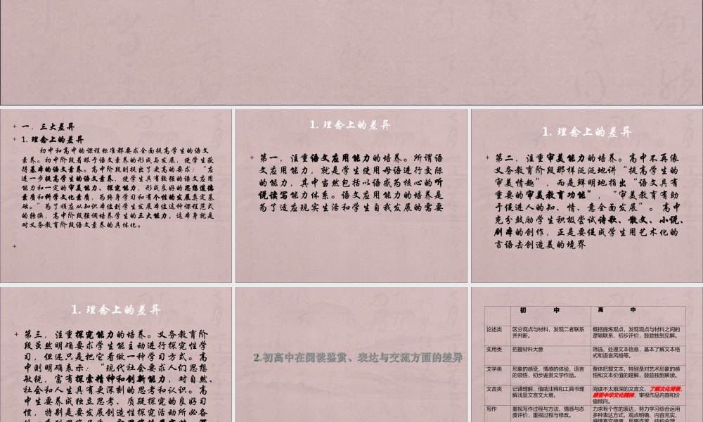 初高中语文知识对接及高一重点