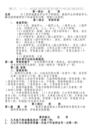 班级军衔制实施细则