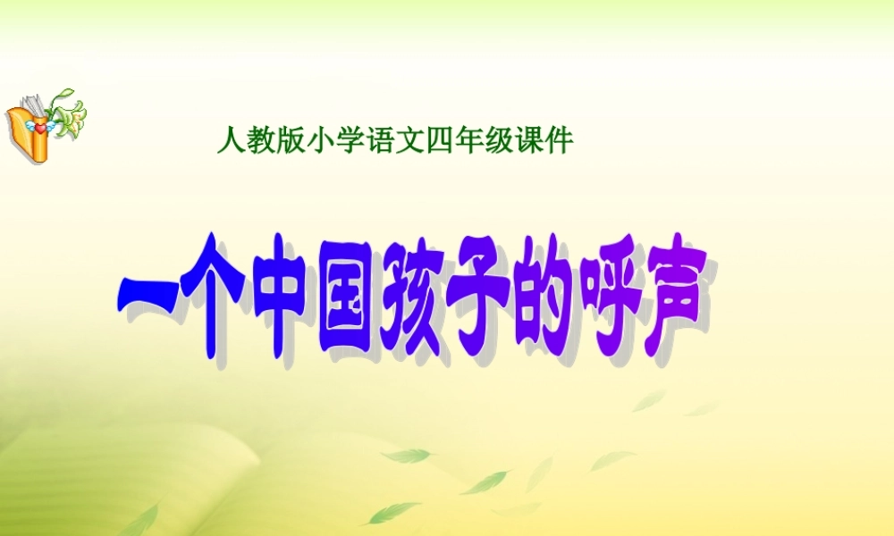 《一个中国孩子的呼声》教学课件2