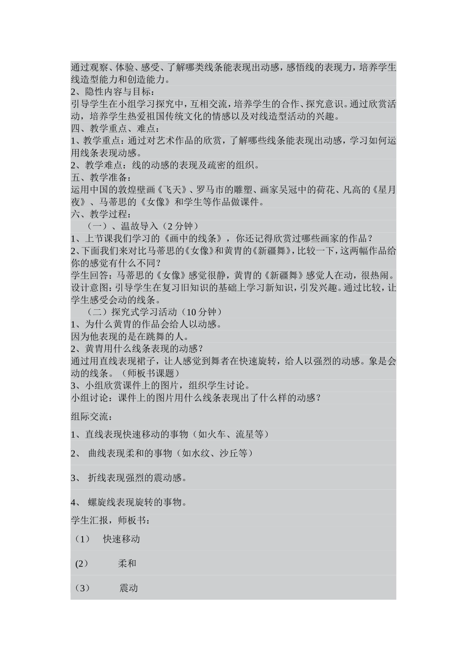 三年级美术《会动的线条》教学反思_第3页