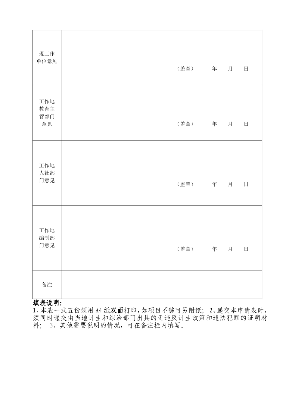 2015年颍泉区公开引进调入区外颍泉区籍在编在岗优秀教师申请表a_第2页