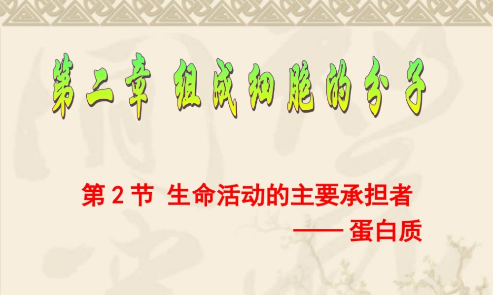 生命活动的主要承担者蛋白质课件人教版必修