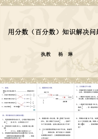 复习分数(百分数)应用题