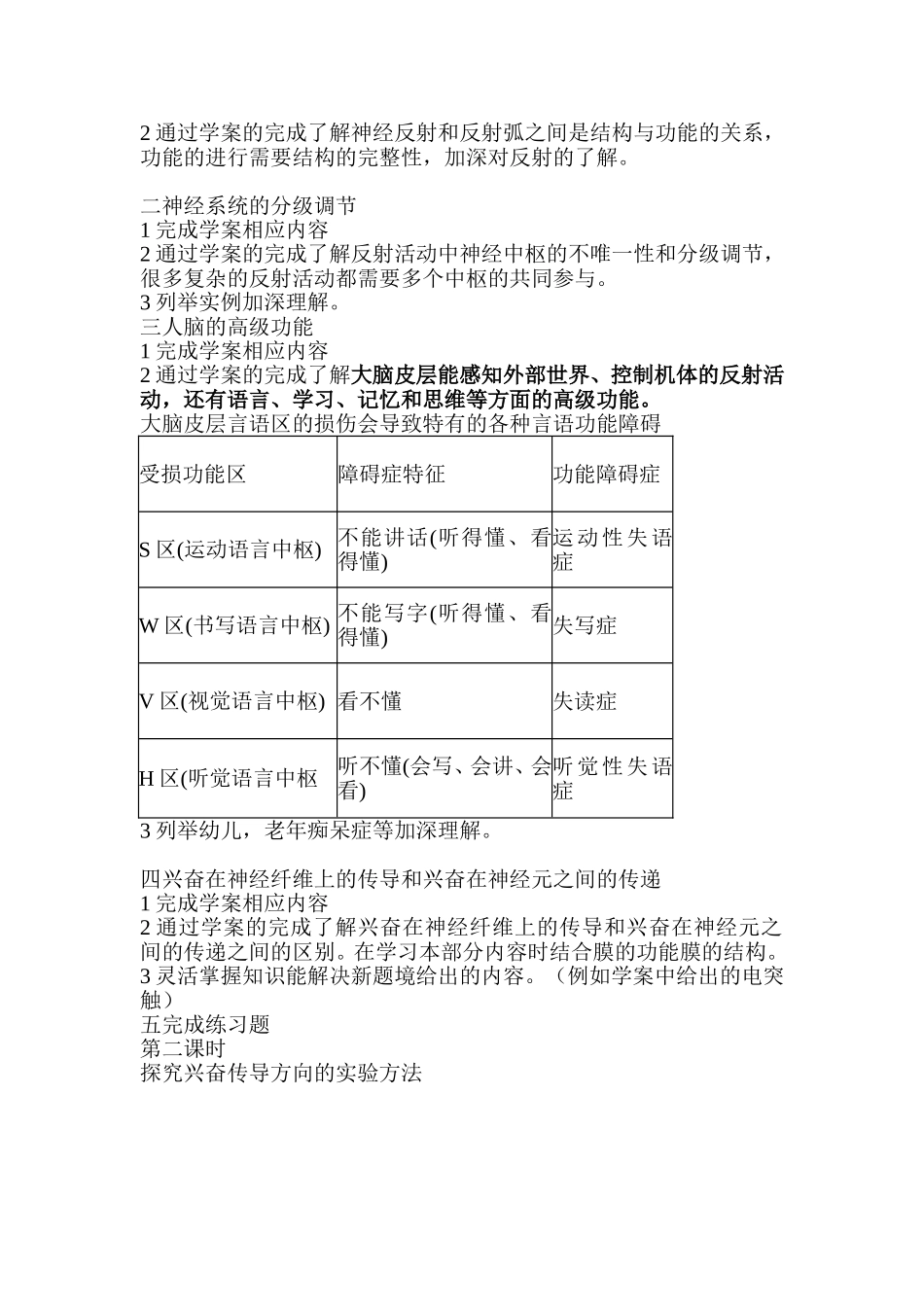 第一单元动物和人体生命活动的调节教案_第2页