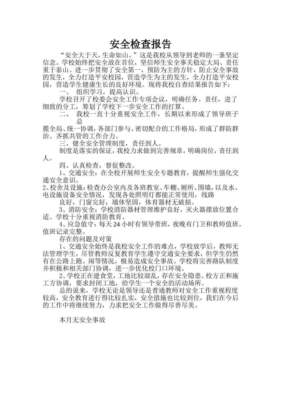 安全检查报告_第1页