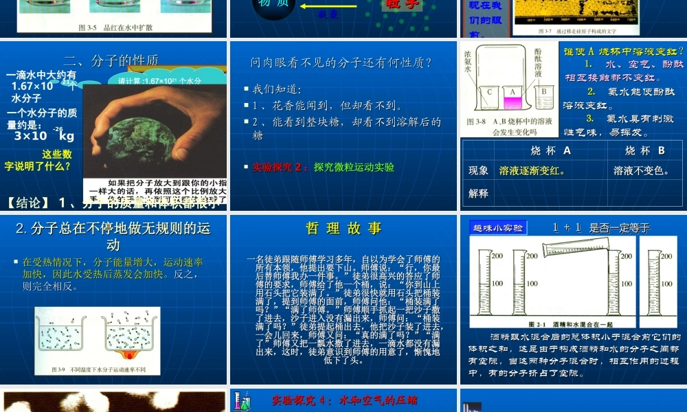 整理后分子和原子