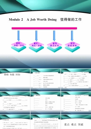 2012高中英语一轮复习名师备课课件：Module2+A+Job+Worth+Doing（外研版必修5）（共137张PPT）