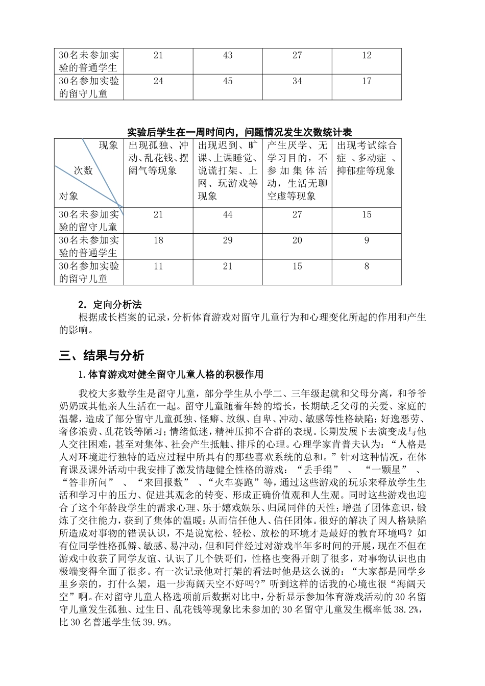 开展体育游戏对留守儿童身心健康影响的实验研究（1）_第2页