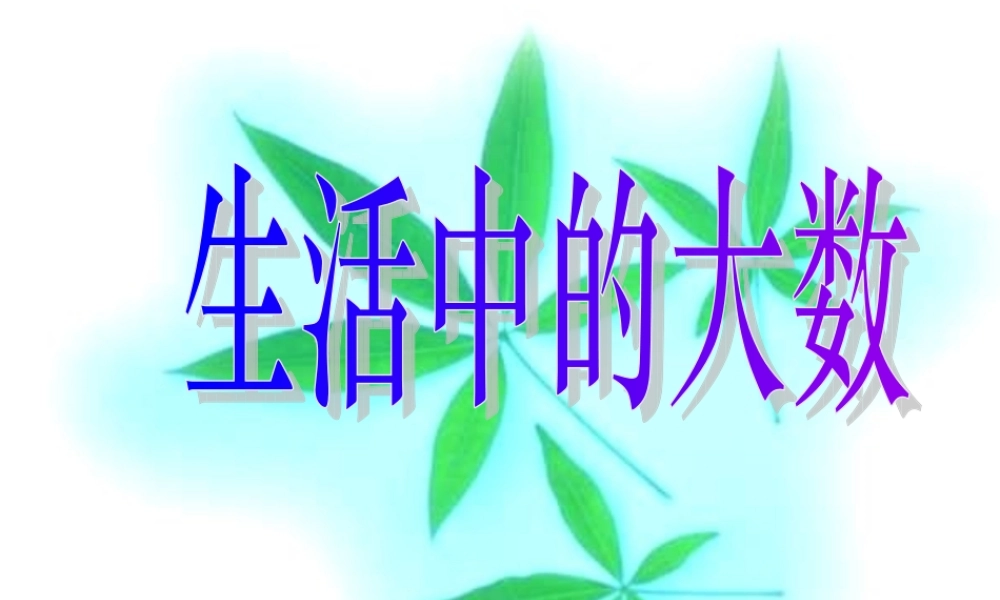 生活中的大数——数一数