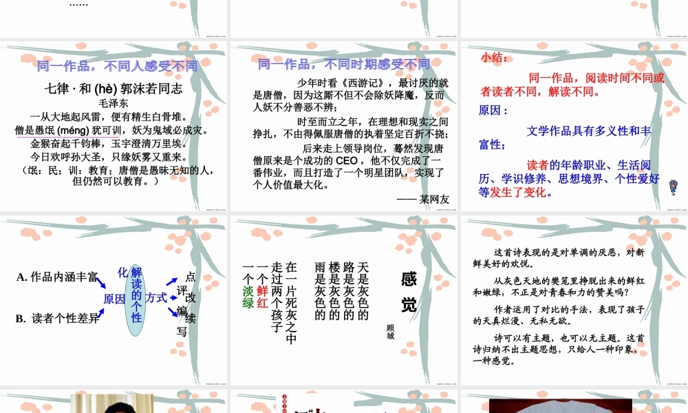 文学作品的个性化解读__