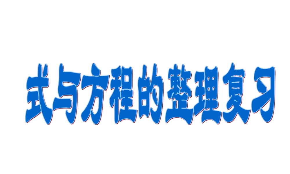 式与方程的整理与复习