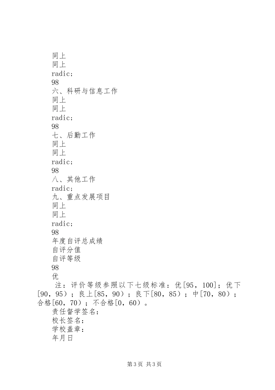 山天中学实施五年发展规划学年度自评总结_第3页