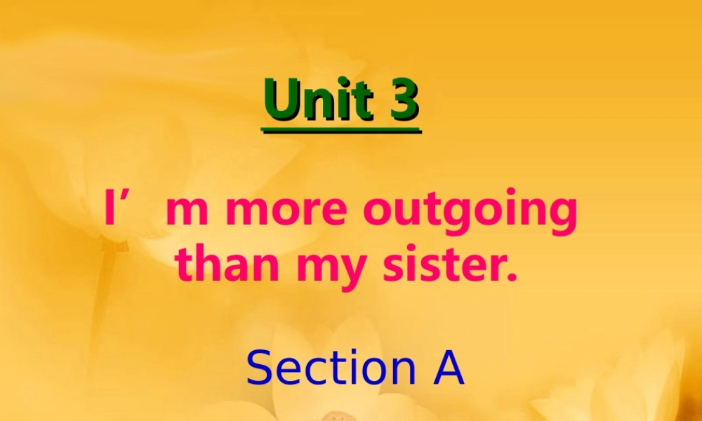 2013年人教版新目标八年级上Unit3_I’m_more_outgoing_than_my_sister_Section_A课件