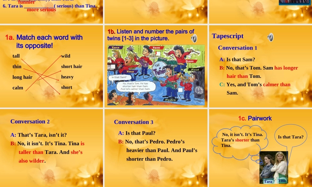 2013年人教版新目标八年级上Unit3_I’m_more_outgoing_than_my_sister_Section_A课件