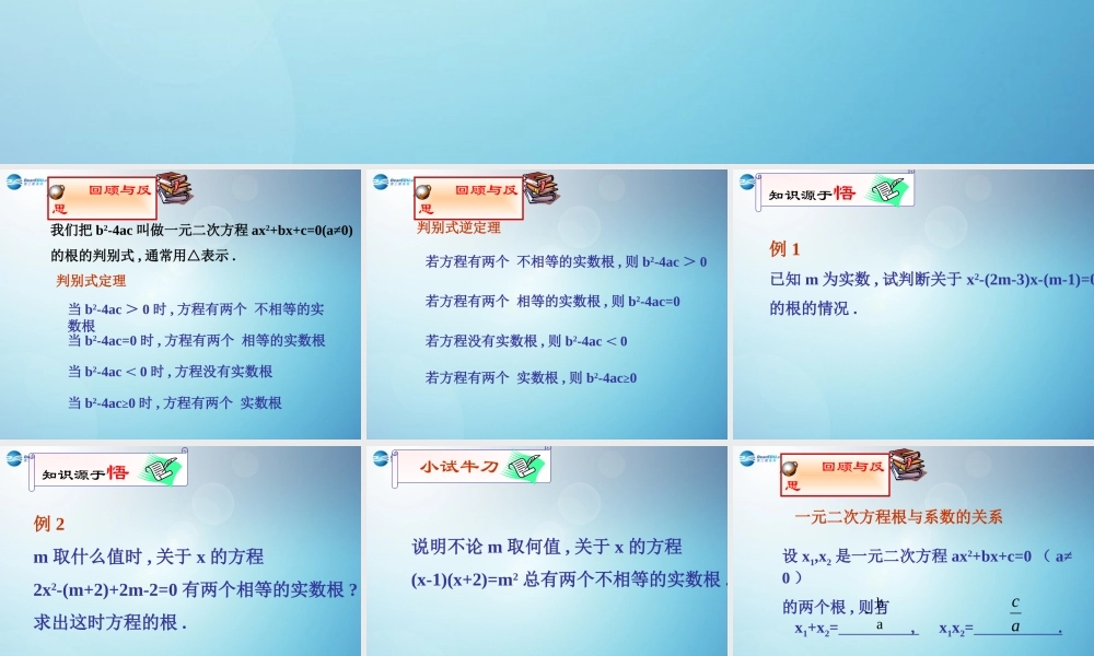 一元二次方程的根与系数的关系课件