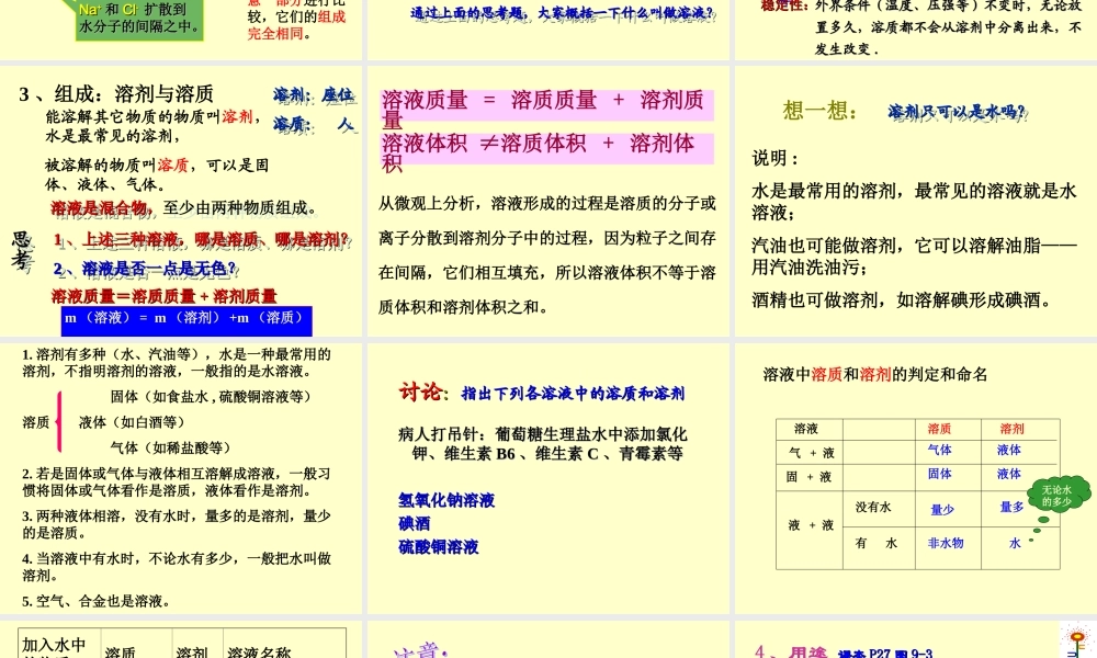 九年级化学_溶液_课件_课题1溶液的形成