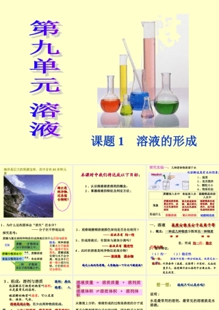 九年级化学_溶液_课件_课题1溶液的形成