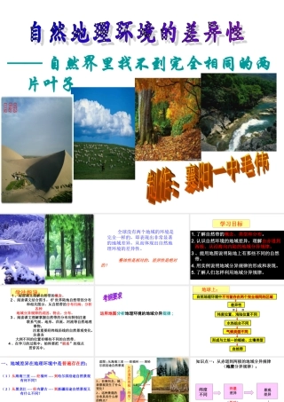 原创自然地理环境差异性毛伟