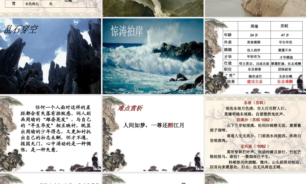 《念奴娇赤壁怀古》课件