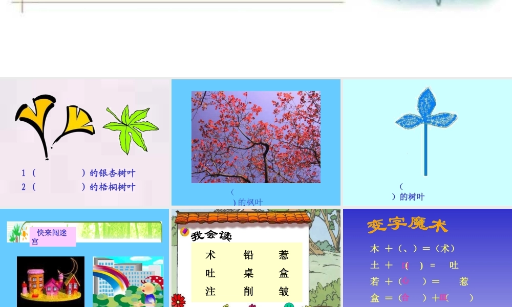 蓝色的树叶PPT课件