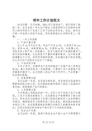 明年工作计划范文