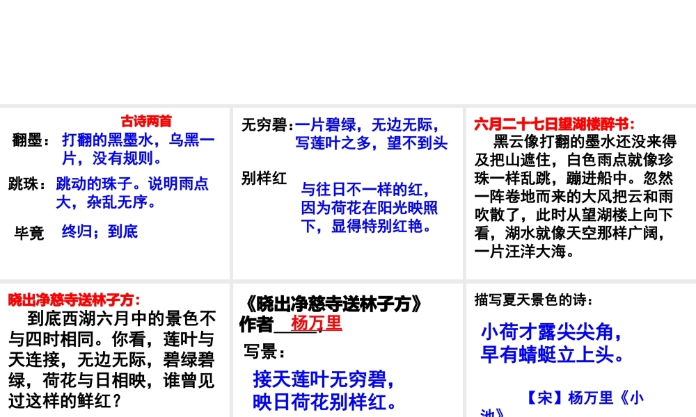 苏教版五下语文复习7单元