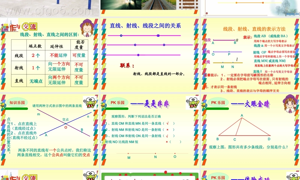 席麻湾七年级上册数学课件4[1]21直线、射线、线段