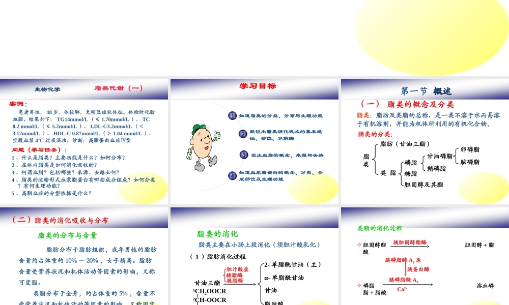 脂类代谢-------PPT课件