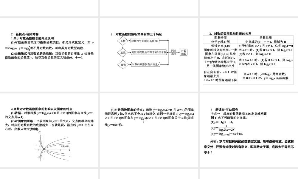 对数函数的图像及性质