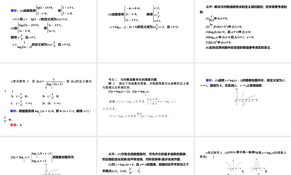 对数函数的图像及性质