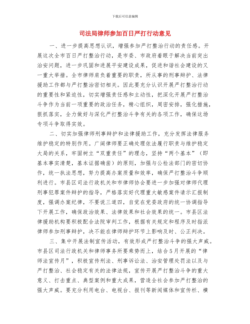 司法局律师个人年度小结与司法局律师参与百日严打行动意见汇编_第3页