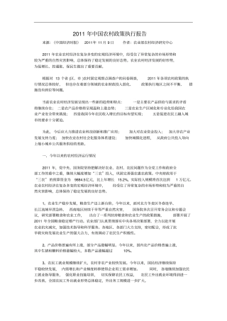 农村政策执行报告