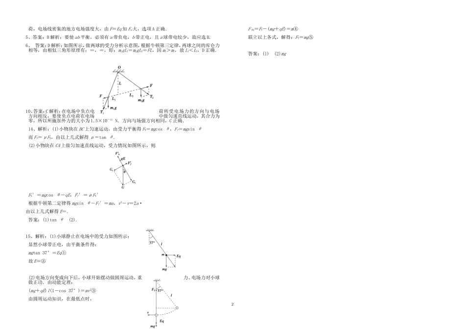 电场力的性质专题训练_第2页