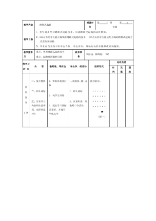 教学内容蹲踞式起跑