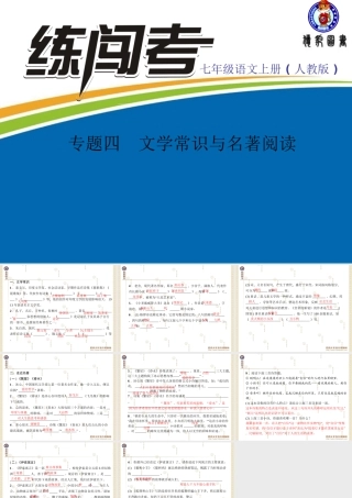 专题四　文学常识与名著阅读