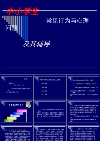 中小学生常见行为与心理问题及其辅导