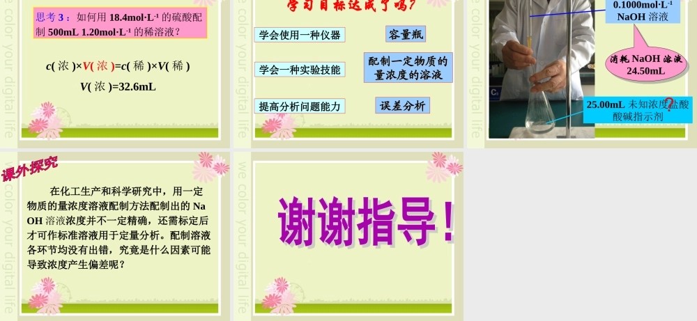 溶液配制及分析