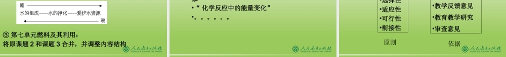 人教版化学教材修订总体说明
