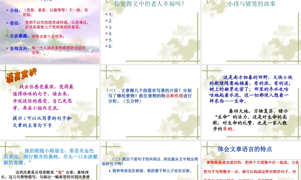 《散步》课件_莫怀戚