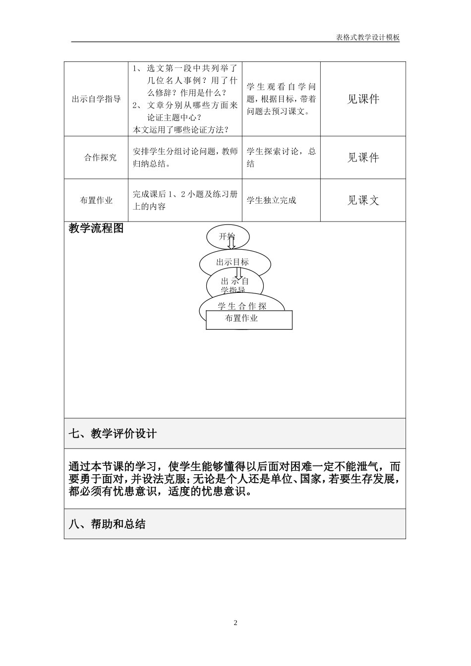 生于忧患，死于安乐教学设计方案_第2页