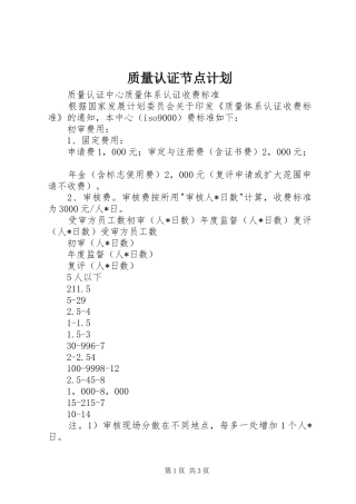 质量认证节点计划