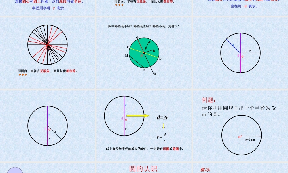 人教版小学六年级数学圆的认识