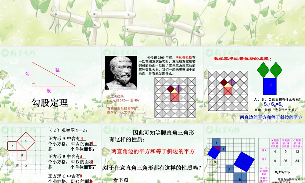 勾股定理第课时勾股定理