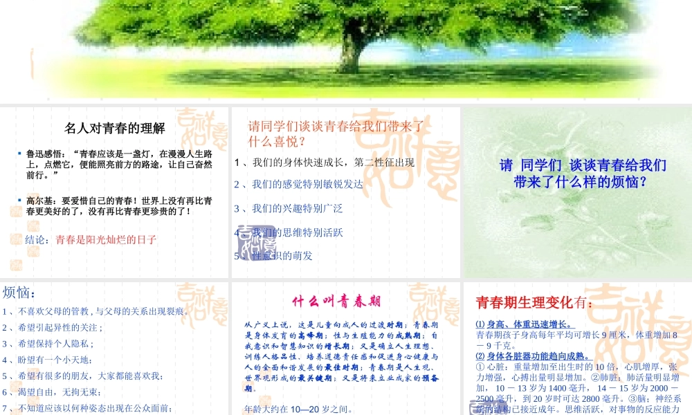 青春期心理健康教育zwh812黄麓镇中心学校