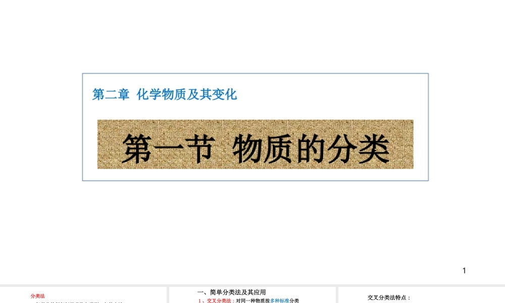 化学必修1第二章第一节物质的分类
