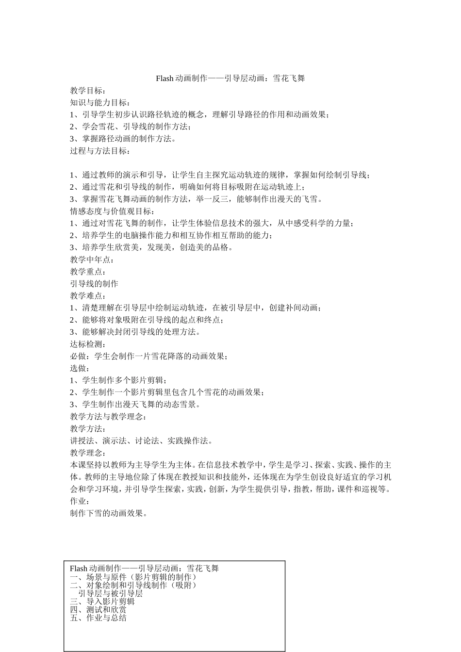 信息技术七年级上西安交大出版社flash的基本操作《雪花飞舞》_第1页