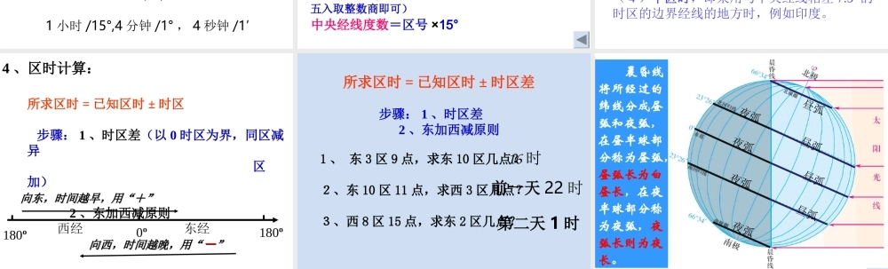 地球的运动——昼夜交替和时差